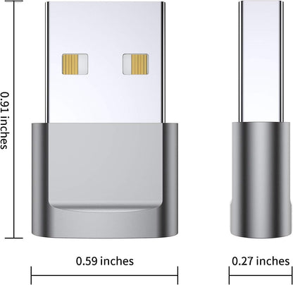 USB C Female to USB Male Adapter (4-Pack), Type C to USB a Charger Converter for Iphone 17 16 15 14 13 12 11 Pro Max, Samsung Galaxy S25 S24 S23 S22 Ultra, Apple Iwatch Watch Series 7 8, Airpods,Ipad